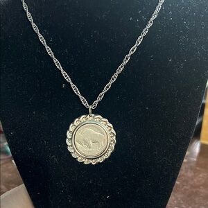 Silver Coin Pendant Necklace